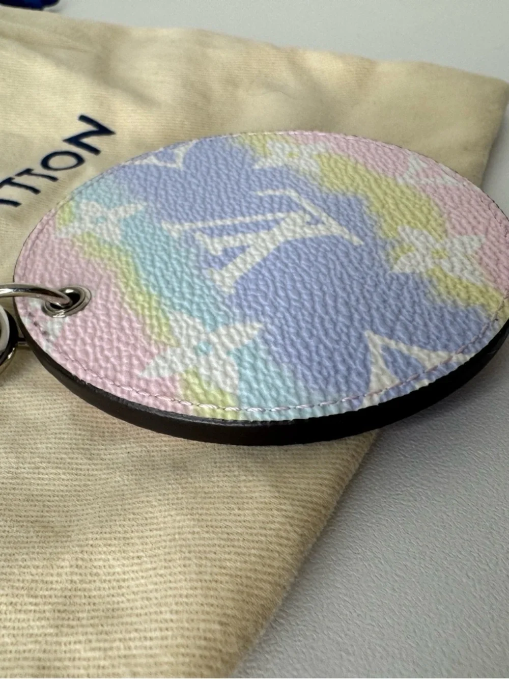 Louis Vuitton Pastel Monogram Round Keyring - Lavender, Pink & Mint - Picture 4 of 7